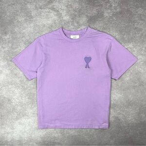 [48] AMI Heart Embroidered Loose Logo Oversized T-Shirt M Size